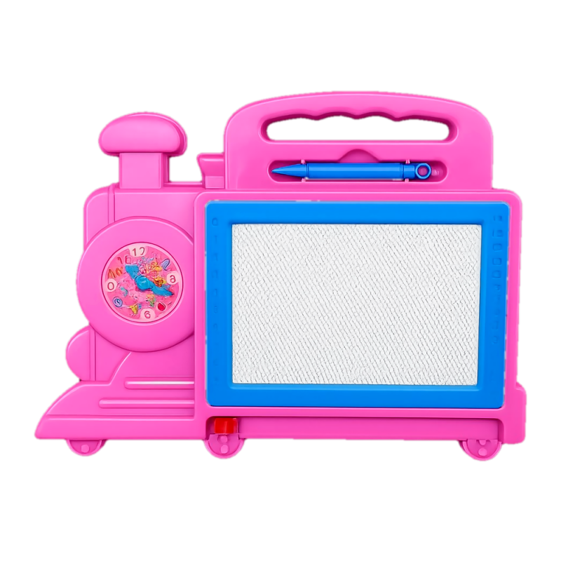 Tablita magnetica desen copii 3+ ani forma trenulet 32x23 cm roz Adison